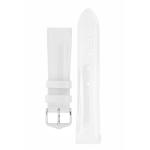 Diva Glossy Ladies Leather Watch Strap In White - 20MM Silver