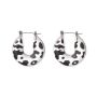 U-shape Leopard Print Earrings - Bold Resin & Stainless Steel