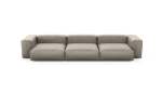 Three Module Sofa - Velvet - Stone - 377CM X 136CM