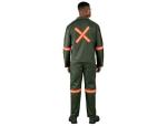 Acid Resistant Polycotton Conti Suit - Reflective Arm Legs & Back - Orange Tape - 58 Olive