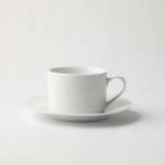 - Super White Rim Cup & Saucer