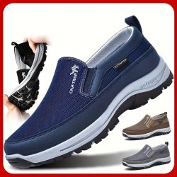 Men's Classic Solid Loafer Shoes: Lightweight Breathable Anti-skid Slip-on Shoes For Outdoor Activities