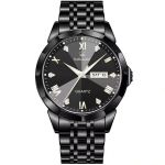 Luxury Men's Black Quartz Watch - Stainless Steel Gift