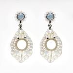 African Chic Moonstone Beaded Earrings - Moonstone