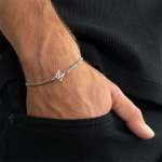 1PC Fashion 26 Initial Stainless Steel Chain Bracelet For Men