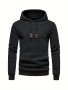 Casual Waffle Men's Hooded Sweatshirt With Drawstring For Spring Fall Outdoor Sports Men's Hoodie