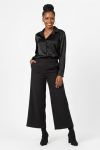 Black Satin Long Sleeve Shirt - XXL Black