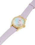 Kids Gold Purple Pu Leather Ombre Butterfly Watch