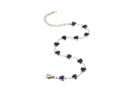 Stylish Colorful Heart-shaped Glass Bracelet -stainless Steel Chain