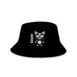 Itsfunneh Krew District Bucket Hat For Women Men Cotton Summer Sun Beach Fishing Cap Large Black