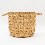 Water Hyacinth STORAGE BASKET With Handles - Small