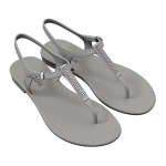 Slingback Sandals With Silver Trim - Grey - 8