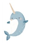Cute Narwhal - Wall Art Print - A1