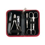 Manicure Set Extra-fine Steel: Red Faux Case 7831 Fn - 6 Piece