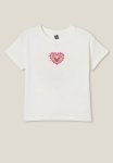 Cotton On Poppy Short Sleeve Graphic Print Tee - Vanilla stay Wild Heart