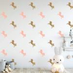 Unicorn Wall Sticker - Metallic Rose Gold