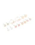 Goldair Gold Pearl & Floral Stud Earrings 7-PACK