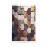 1 X 1.5M Hexagon Design Carpet Multicoloured