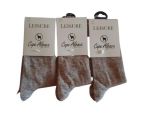 Oatmeal Leisure Socks 3 Pairs Per Packet - Size 4 To 7