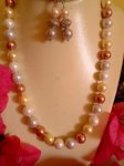 Shell Pearl Necklace & Earrings 2PC Set