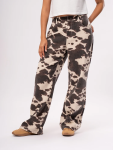 Edge Cow Print Wide Leg Denim Jeans - 28 Assorted