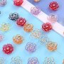 Acrylic Rose Beads With Golden Edge - 20pcs Transparent Flower Beads For DIY Jewelry Bracelets Necklaces Keychains And Handmade Crafts