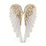Elegant Rhinestone Angel Wings Brooch - Perfect Clothing Accessory