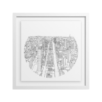 City Bowls - Joburg Art Print - 110MM X 110MM A5 Width Framed - White Frame