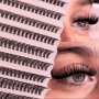 200-Piece Mixed Cluster Lash Set - 30DL/80DL 0.07mm Thickness C/D Curl 10-16mm Length Natural To Dramatic Styles Handmade Mink-Like Lashes For Beginners Reusable Self-Adhesive