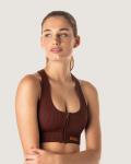 Ribbed Statement Racer Back Bra - Maroon - Large