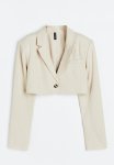 Cropped Blazer - Beige