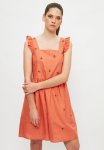 Embroidered Dress- Orange