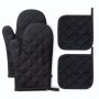 Cotton Lined Heat Resistant Oven Gloves 4-PIECE Set