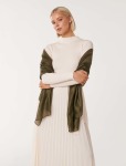 Harper Metallic Scarf - 0 Khaki