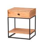 Industrial Wooden Bedside Table