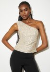 Sequins Asym Top - Gold