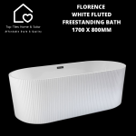 Florence White Fluted Freestanding Bath - 1700 X 800MM