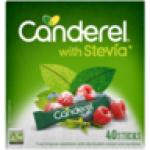Canderel Low Kilojoule Sweetener Sticks With Stevia 40 Pack