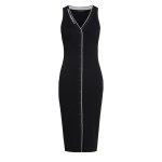 Logo Knit Dress -black white