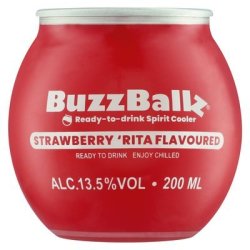 Ballz Strawberry 'rita Flavoured Ready To Drink Spirit Cooler 200ML