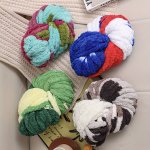 1 Skein Soft Mixed Color Chunky Chenille Yarn For Diy Knitting And Crocheting Blanket Home Decoration Projects Arm Knitting Diy