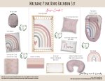 Cot Duvet Bedding Macrame Pink Boho Rainbow Set