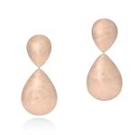 Orb Double Tear Drop Earrings - 18KT Rose Gold Vermeil