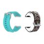 Silicone Strap For Fitbit Ionic M/l -frost Blue + Skull Combo