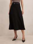 Millie Belted Midi Skirt - 16 Black