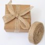1pc 5yards 6/10/15/20/25/38mm Natural Vintage Jute Burlap Ribbon For Weddings Belt Strap Floristry Party Christmas Valentine's Day Decoration Gift Packaging DIY Jewelry Supplies