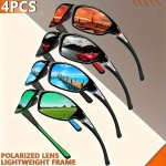 4PCS Women's Fashion Sports Fashion Glasses - Polarized Tac Lens Retro Style For Fishing Hiking & Running - Multicolor Options