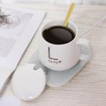 Zs - Ceramic Coffee Cup With Heating Pad - Yellow