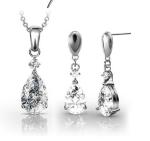DESTINY Anne Crystal Drop Necklace And Earring Set Embellished With Swarovski Crystals