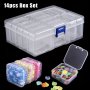 14 Pcs Transparent Plastic Storage Box Diamond Painting Tool Box Container For Art DIY Handicraft Jewelry Accessories Pills Sewing Garden Seed Ornaments Sticker Stamps